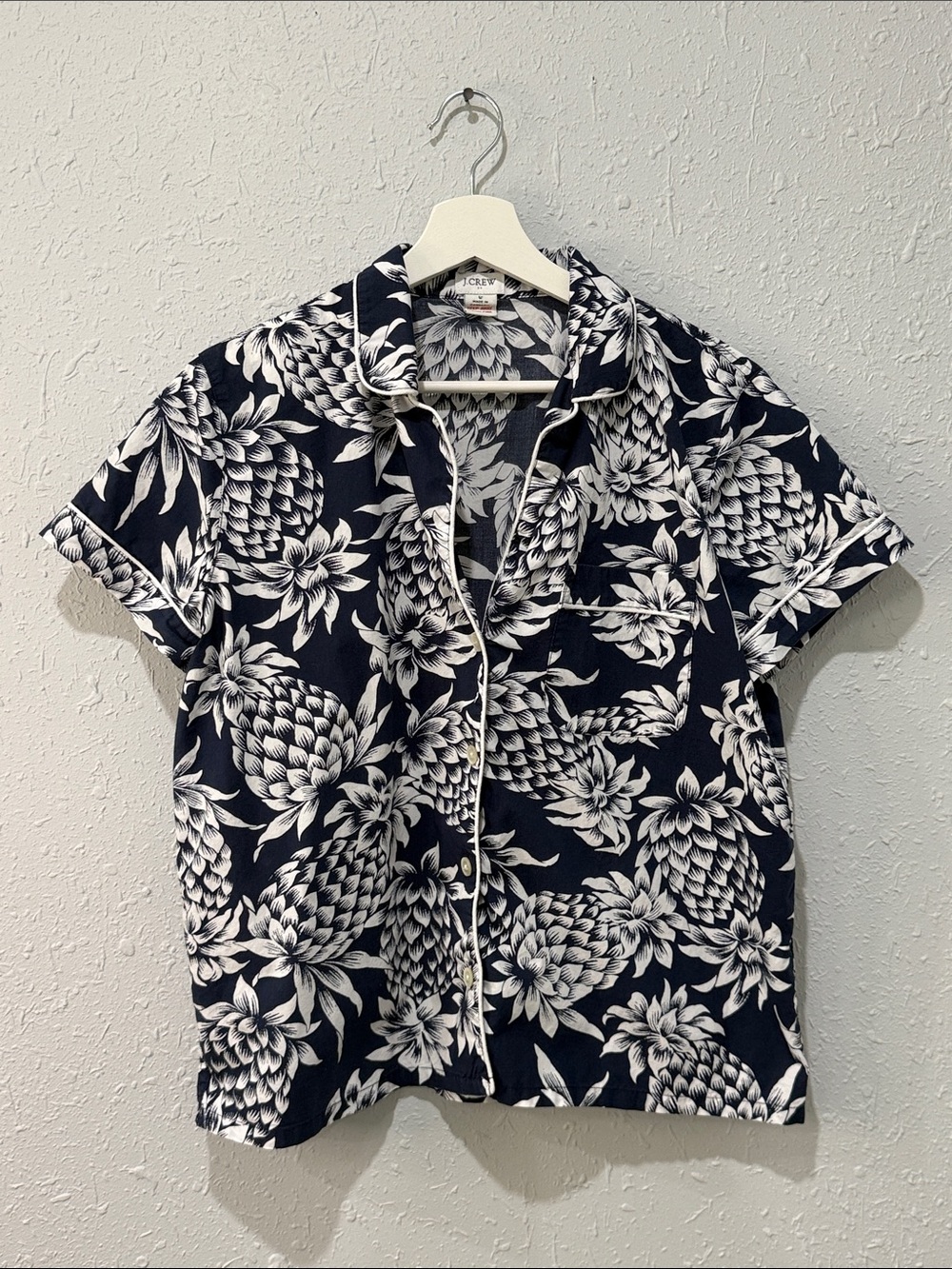 J. Crew Shirt Mens‎ Size L Flex Washed Button Down Short Sleeve Slim Fit Floral